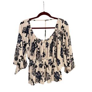 Free‎ People Glenside Floral Print Boho Blouse Size S